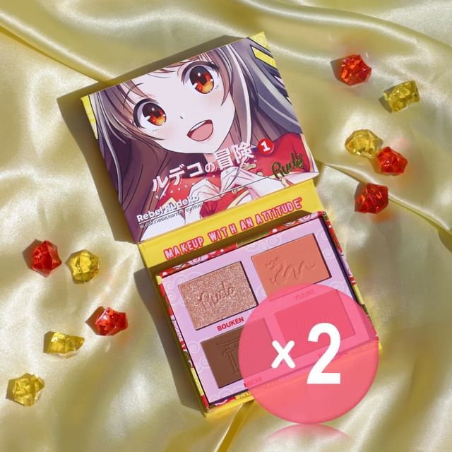 Rude Cosmetics-Manga Collection Face Palette - 4 Types 2pcs Bundle Set