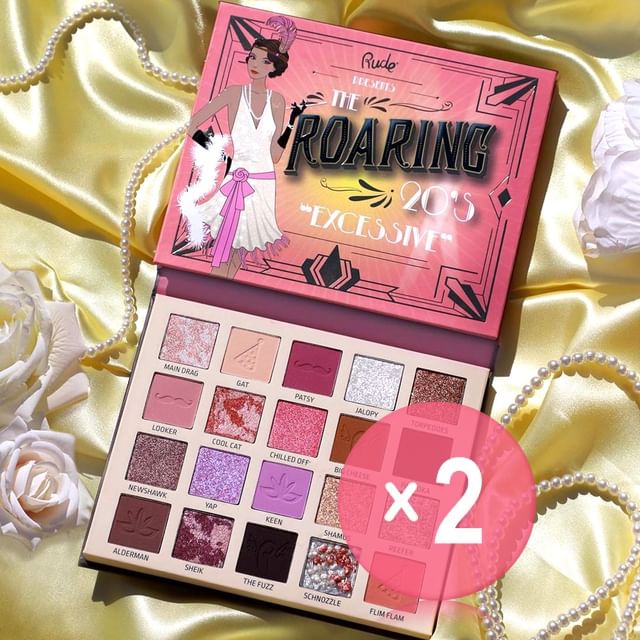 Rude Cosmetics-The Roaring 20s Eyeshadow Palette - Excessive 2pcs Bundle Set