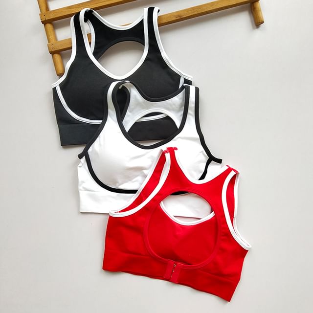 Runyz-Contrast Trim Sport Bra Top