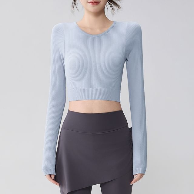 Runyz-Long-Sleeve Plain Sports Top