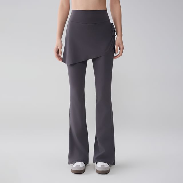 Runyz-Mid Rise Overlay Plain Sweatpants