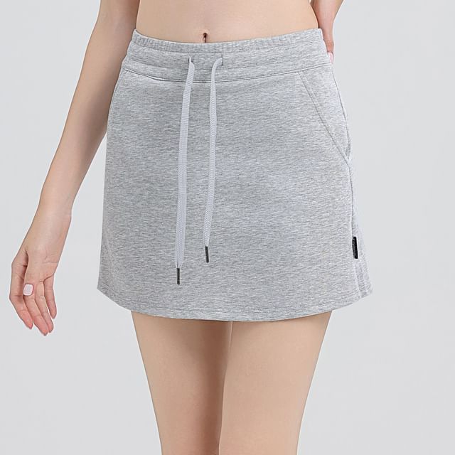 Runyz-Mid Waist Plain Sports Mini Skort