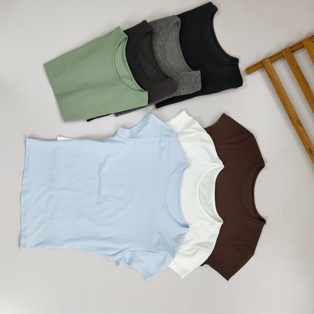 Runyz-Short Sleeve Crew Neck Plain T-Shirt