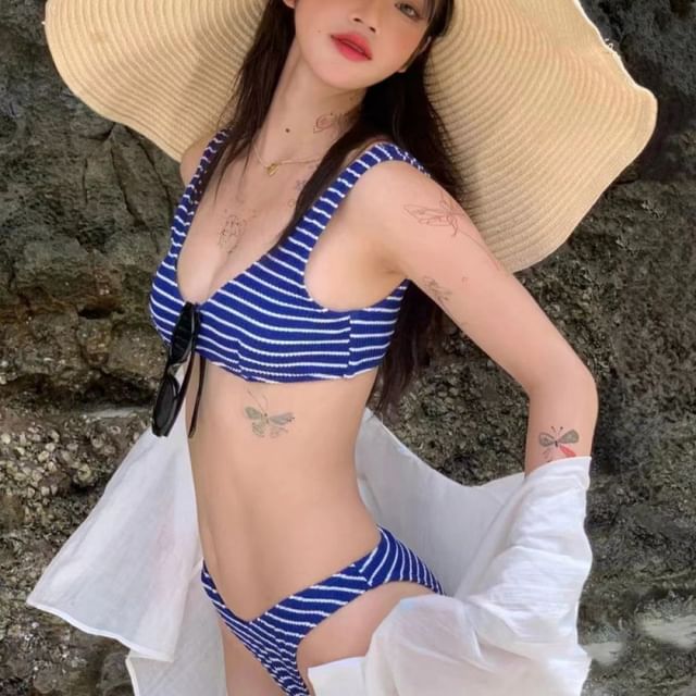Sabbia-Striped Bikini Set