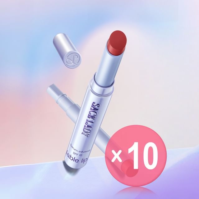 Sace Lady-Transfer-Proof Refillable Lip Cream - 6 Colors 10pcs Bundle Set