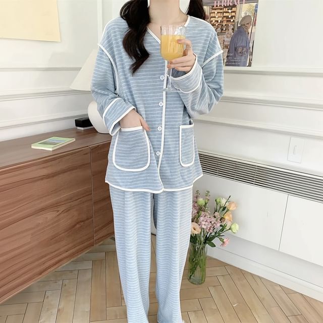 Sadelle-Striped Pajama Set