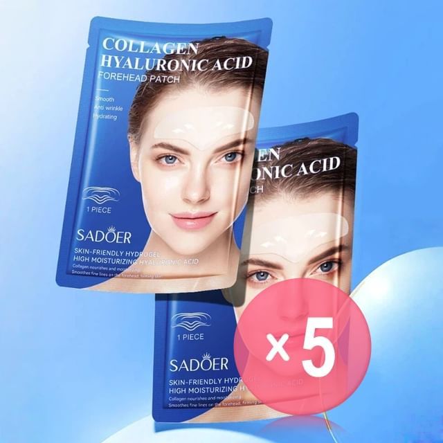 SADOER-Collagen Hyaluronic Acid Forehead Patch 5pcs Bundle Set