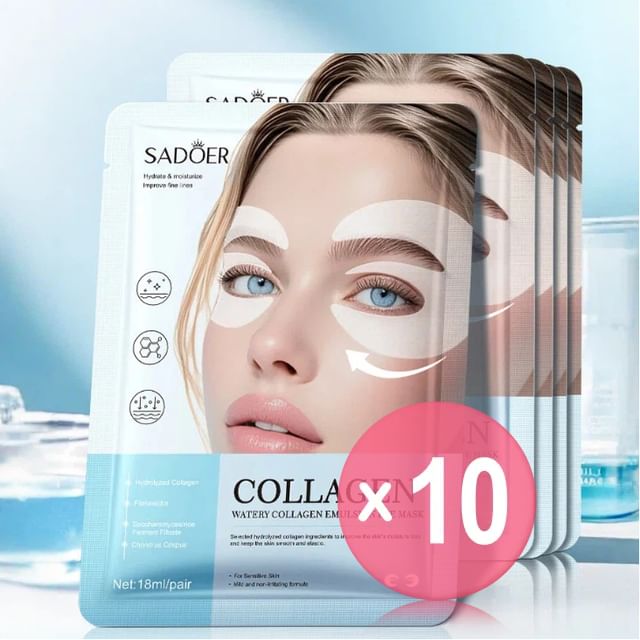 SADOER-Watery Collagen Emulsion Eye Mask - Patchs yeux repulpants au collagène - lot de 10