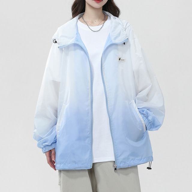 Samso-Gradient Hooded Zip-Up Jacket