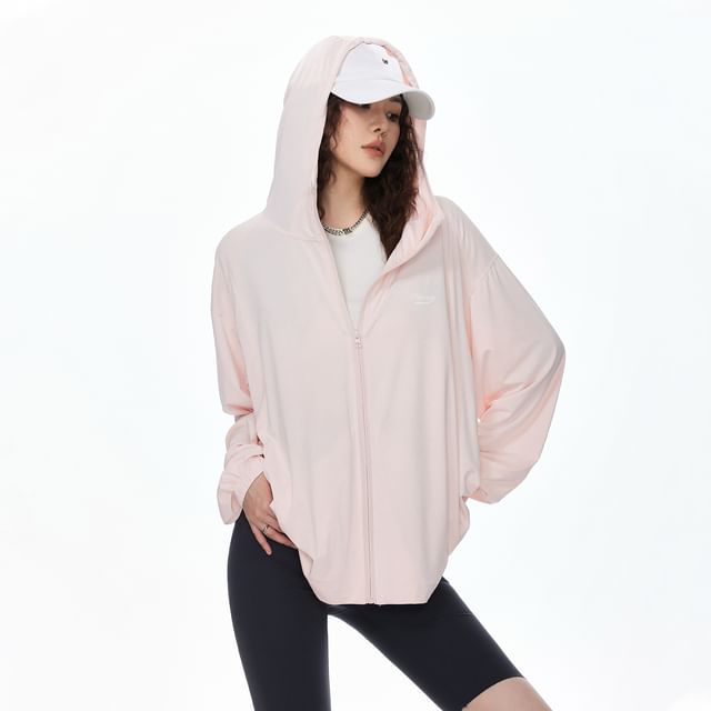 Samso-Hooded Zip-Up Plain Jacket