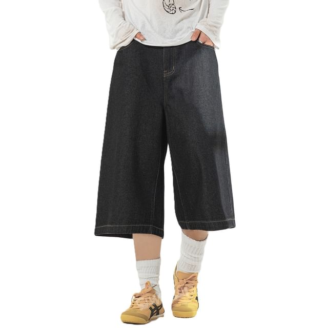 Samso-Mid Waist Wide Leg Jorts