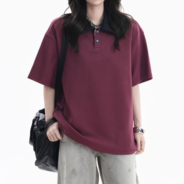Samso-Short-Sleeve Plain Polo Shirt