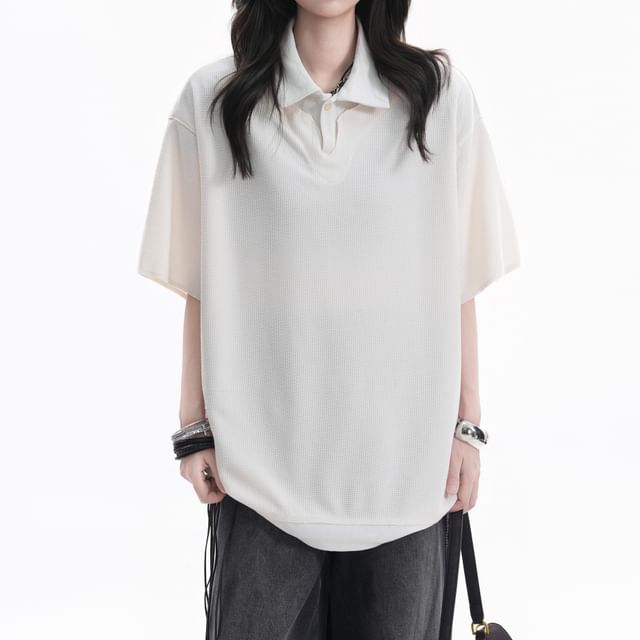 Samso-Short-Sleeve Plain Polo Shirt
