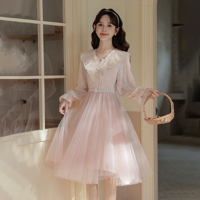 midi a line v neck tulle dress Zapaka Women White Tulle Wedding Dress A Line V-Neck Midi Engagement Dress, White / US4