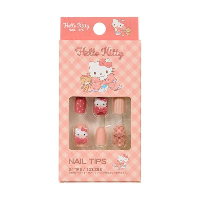 Santan-Sanrio Hello Kitty Check Nail Tips