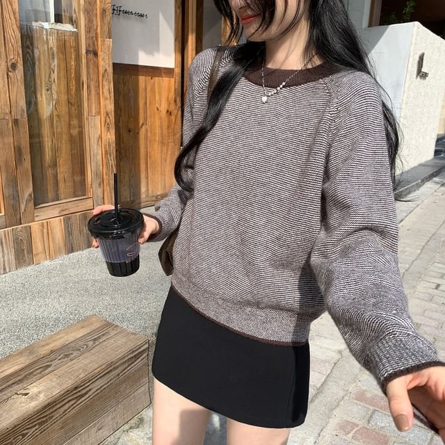 satierra-Crewneck Striped Sweater