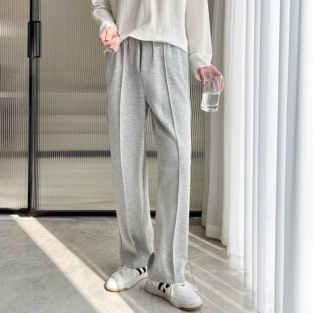 Savenne-Drawstring Waist Plain Sweatpants