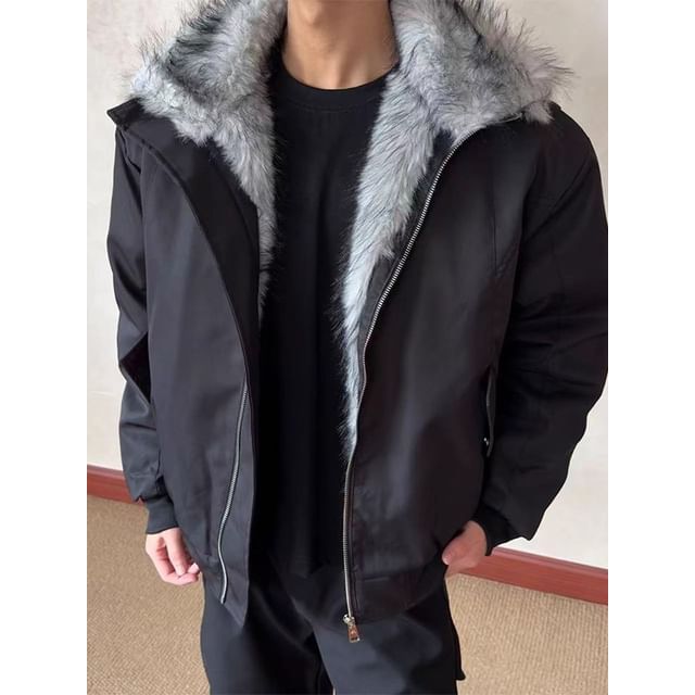 Savenne-Faux Fur Lined Zip-Up Padded Jacket