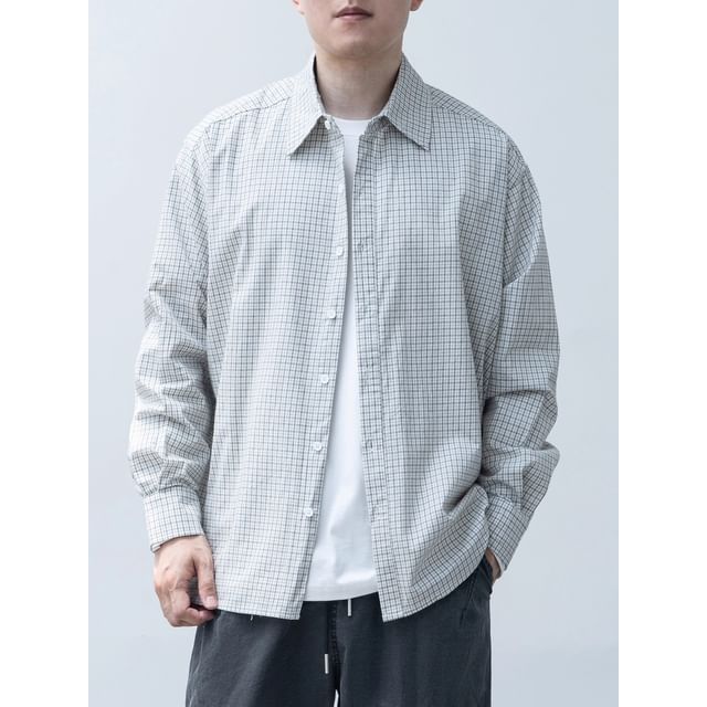 Savenne-Long-Sleeve Plaid Shirt