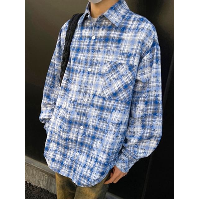 Savenne-Long-Sleeve Plaid Shirt
