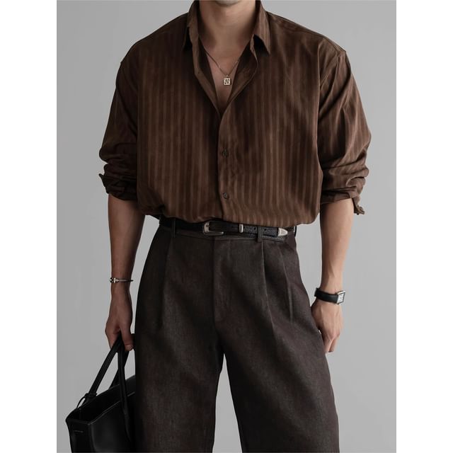 Savenne-Long-Sleeve Striped Shirt
