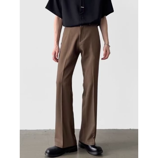 Savenne-Mid Rise Plain Bootcut Dress Pants