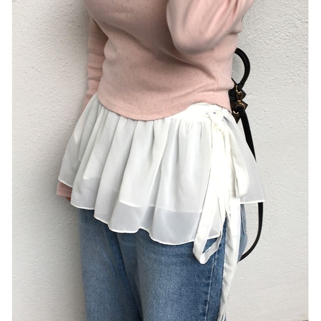 scenesweet-Mid Rise Wrap Mini Skirt