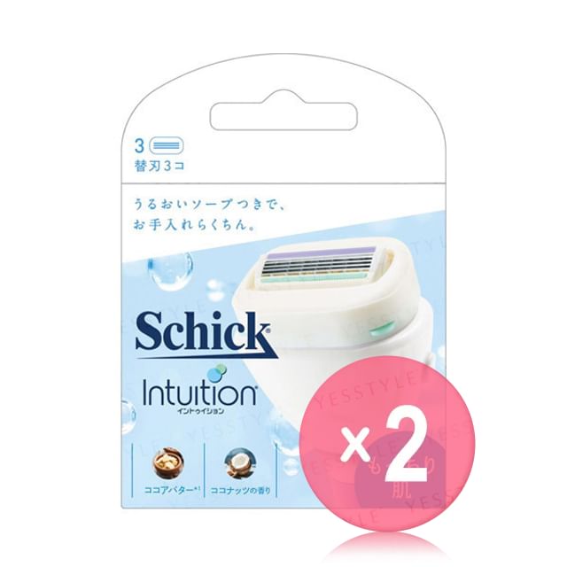 Schick Japan-Intuition Moist Skin Slim Razor Blade Refill 2pcs Bundle Set