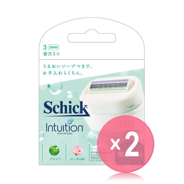 Schick Japan-Intuition Sensitive Skin Razor Blade Refill 2pcs Bundle Set