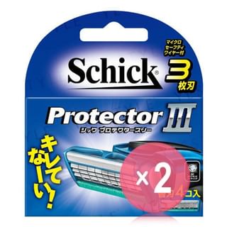 Schick Japan-Protector 3 Razor Blade Refill 2pcs Bundle Set