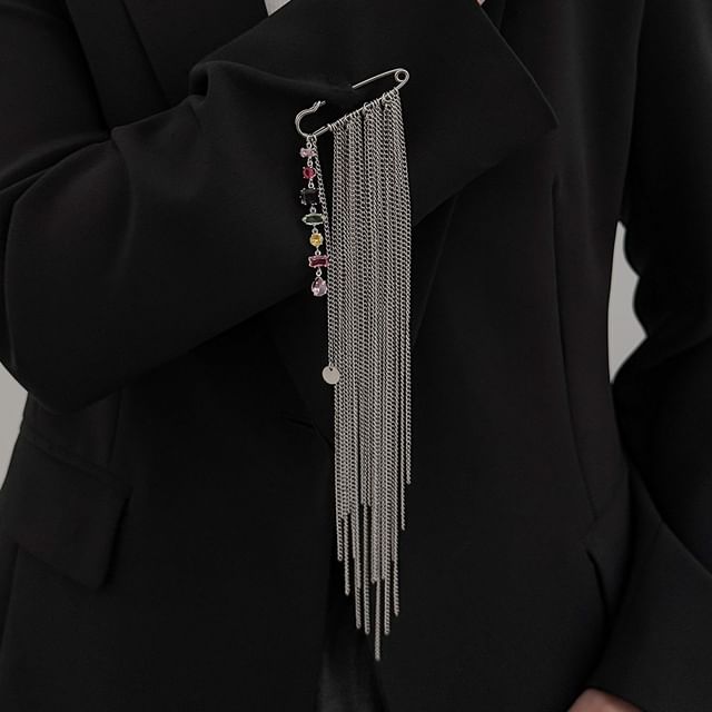 Seirios-CZ Fringed Brooch Pin