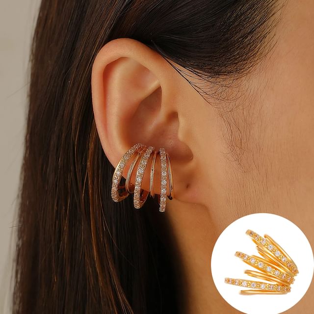 Seirios-CZ Layered Hoop Earring