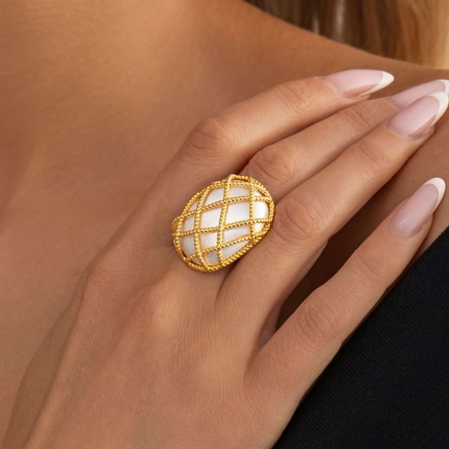 Seirios-Geometric Argyle Ring