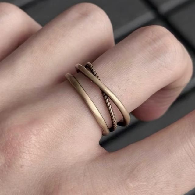 Seirios-Layered Alloy Open Ring
