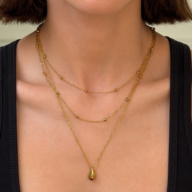Seirios-Layered Teardrop Necklace