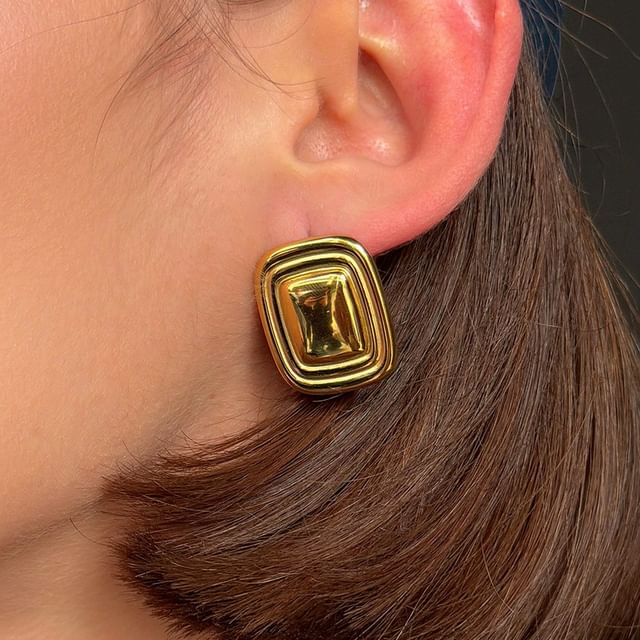 Seirios-Metallic Square Stud Earring