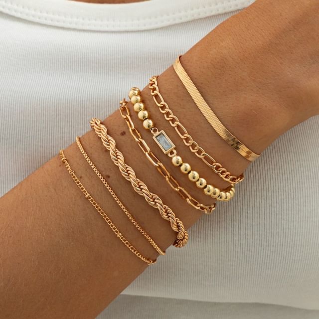Seirios-Rhinestone Alloy Bracelet Various Designs