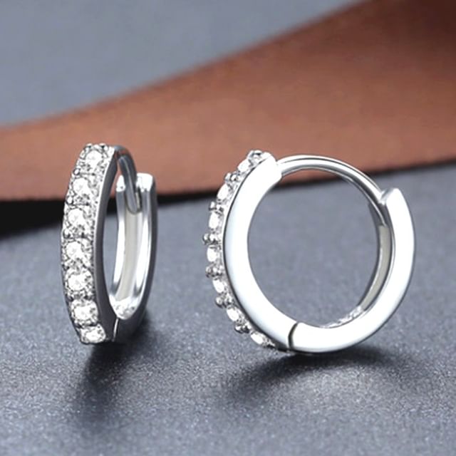 Seirios-Rhinestone Hoop Earring
