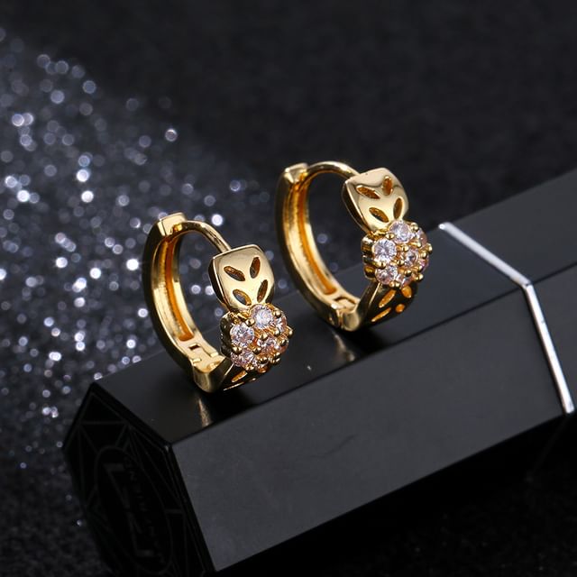 Seirios-Rhinestone Hoop Earring