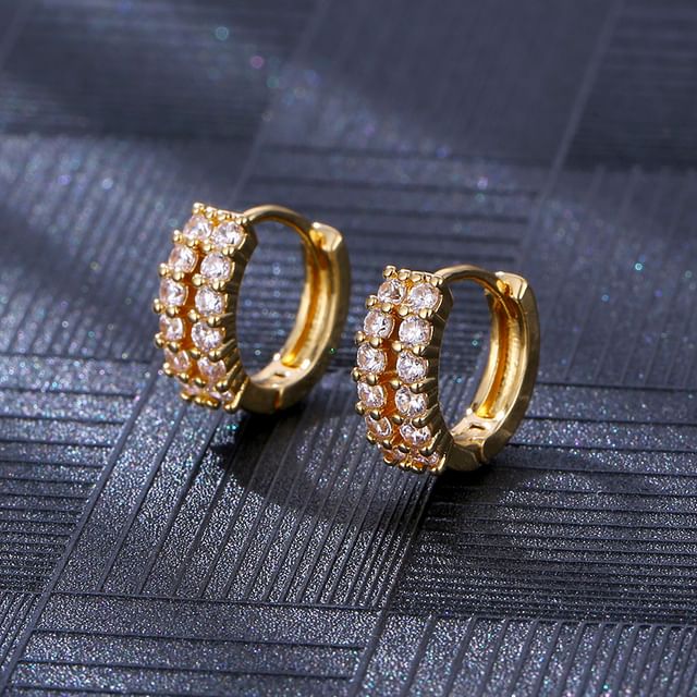 Seirios-Rhinestone Hoop Earring