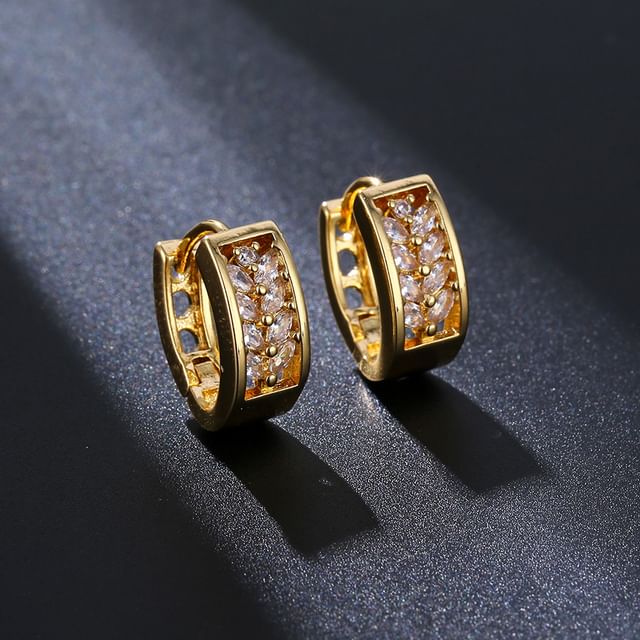 Seirios-Rhinestone Hoop Earring