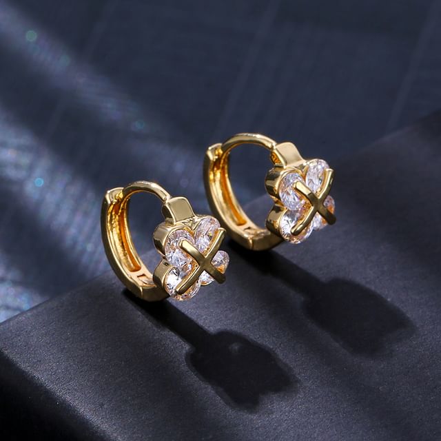 Seirios-Rhinestone Hoop Earring