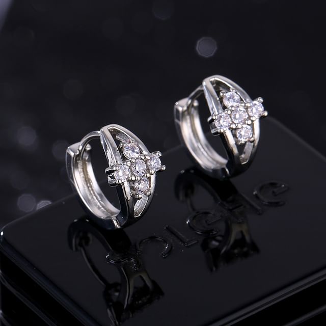 Seirios-Rhinestone Hoop Earring