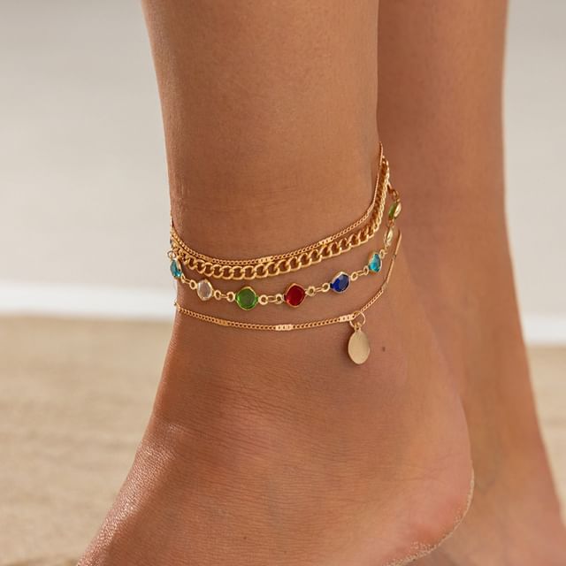Seirios-Set Of 4 CZ Anklet