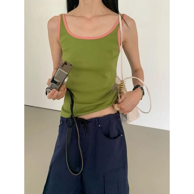 Seoulchic-Color Block Tank Top