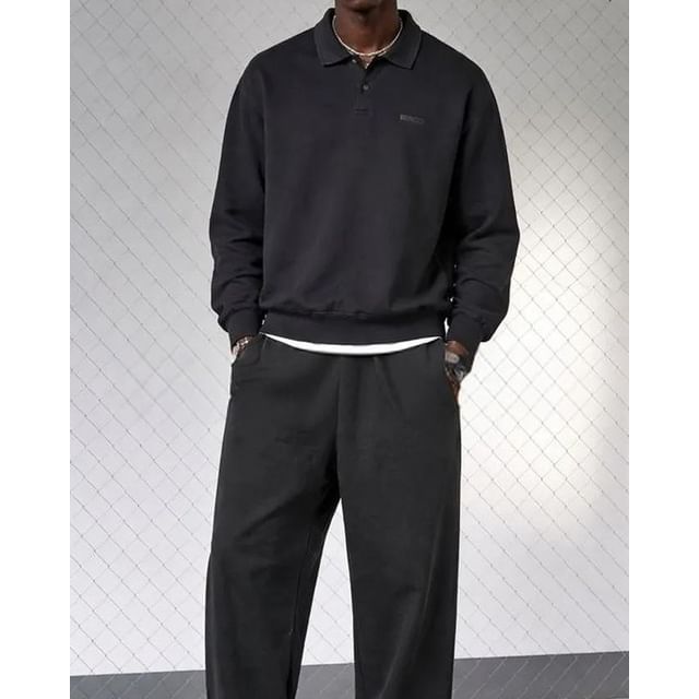 Seoulchic-Long-Sleeve Collared Sweatshirt