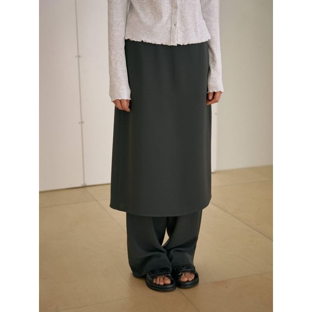 Seoulchic-Plain Lace-Up Overlay Pants