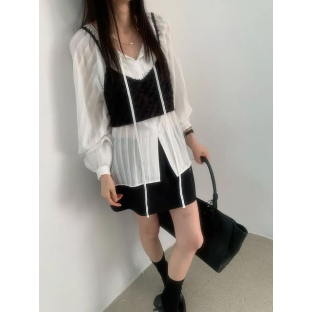 Seoulchic-Plain Layered Bustier
