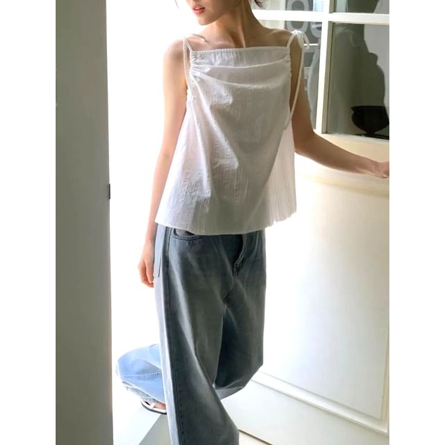 Seoulchic-Plain Textured Camisole Top
