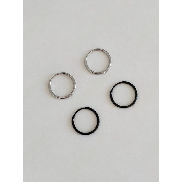 SeoulMall-Alloy Hoop Earrings